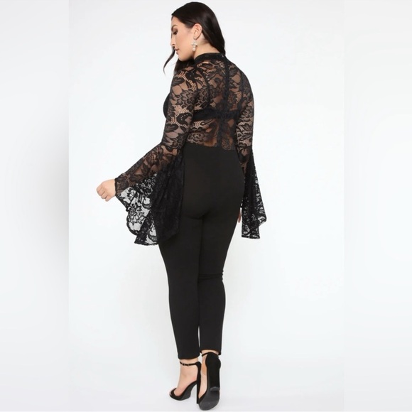 NWT FAME MONSTER LACE JUMPSUIT BLACK SIZE 3X - Picture 10 of 13
